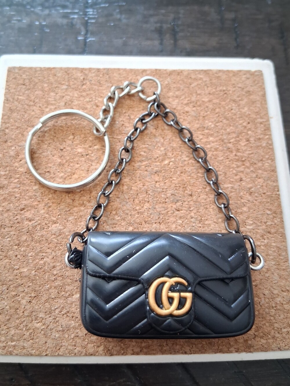 Black Mini Fashion Bag Keychain